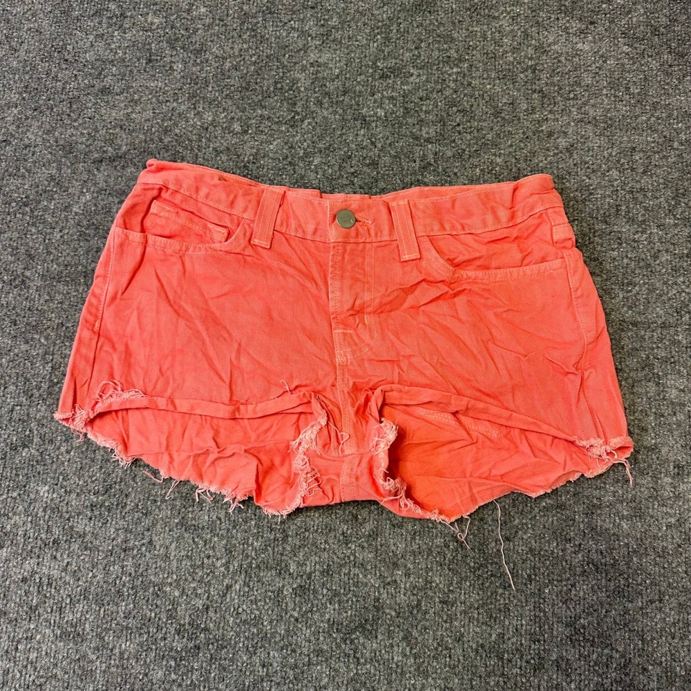 J Brand Shorts Womens Size 25 Coral Pink Raw Hem Cut Off Denim Summer Casual